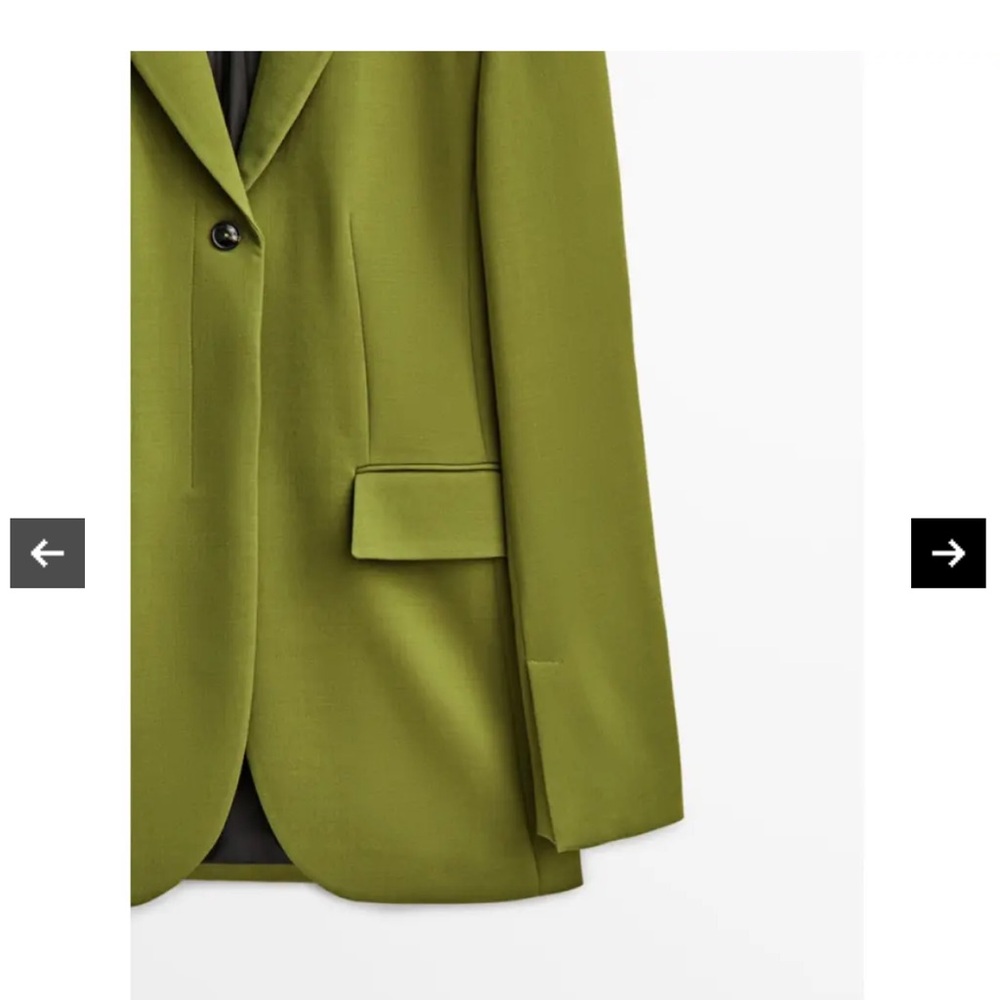 Massimo Dutti Green Blazer Suit Jacket - Picture 4 of 11